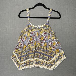 Lucky Brand Boho Tank Small Asymmetrical Handkerchief Hippie Festival Lace Bow S